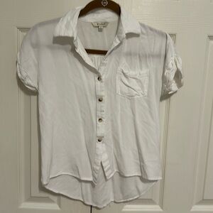 Sim & Sam, white button down shirt, size small